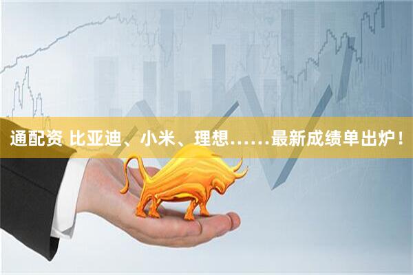 通配资 比亚迪、小米、理想……最新成绩单出炉！